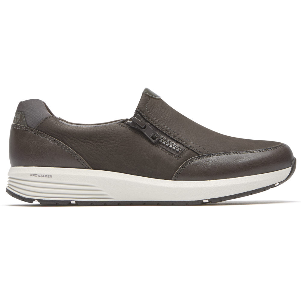 Rockport Slip-On For Womens Dark Grey - Trustride Side Zip - YE2408157